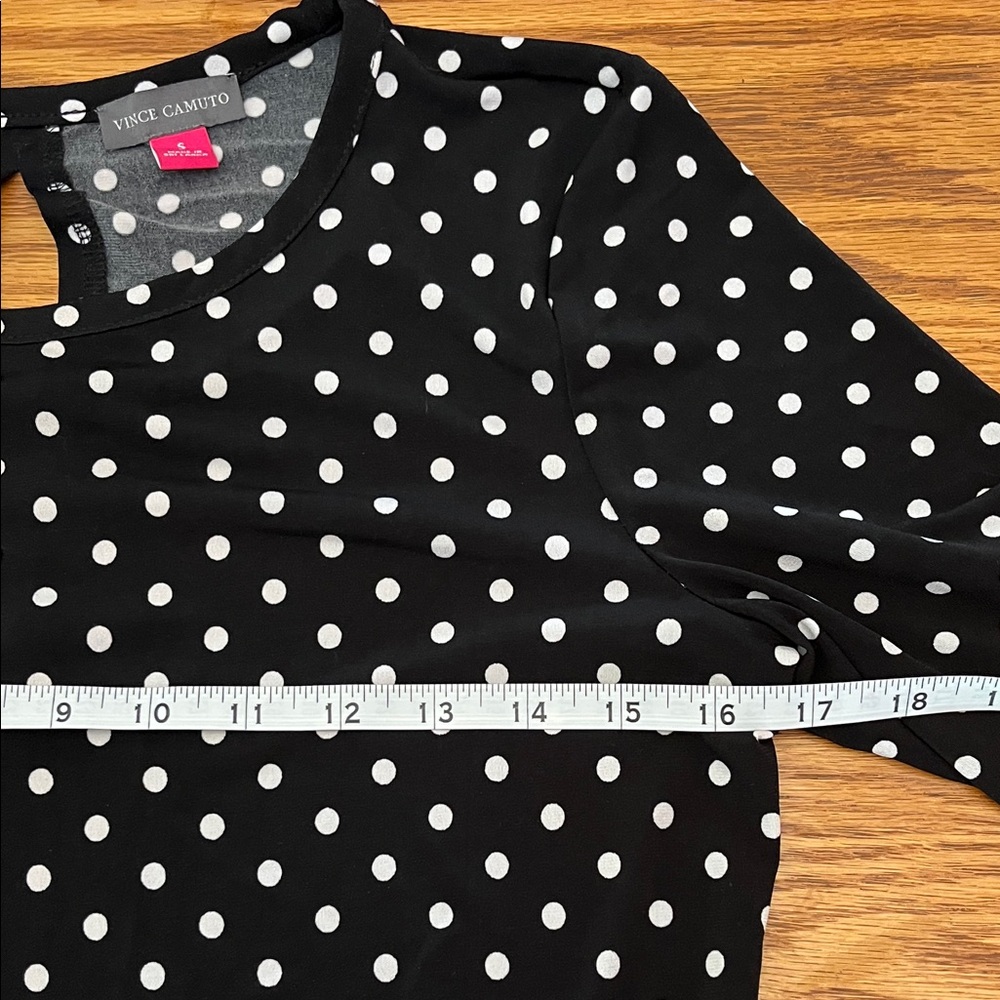 NWOT Vince Camuto Black and White Polka Dot Maxi Dress - Picture 10 of 11
